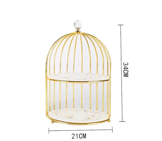 Giá sứ để bánh mứt kẹo hình lồng chim