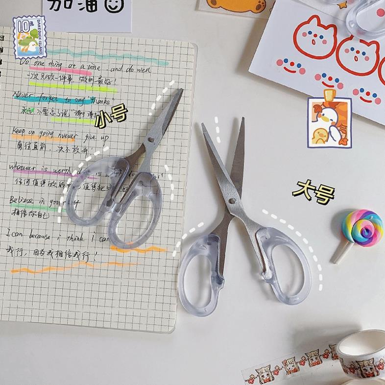 Kéo Cắt Giấy MiMi Cán Cầm Nhựa Trong Suốt Tiện Lợi