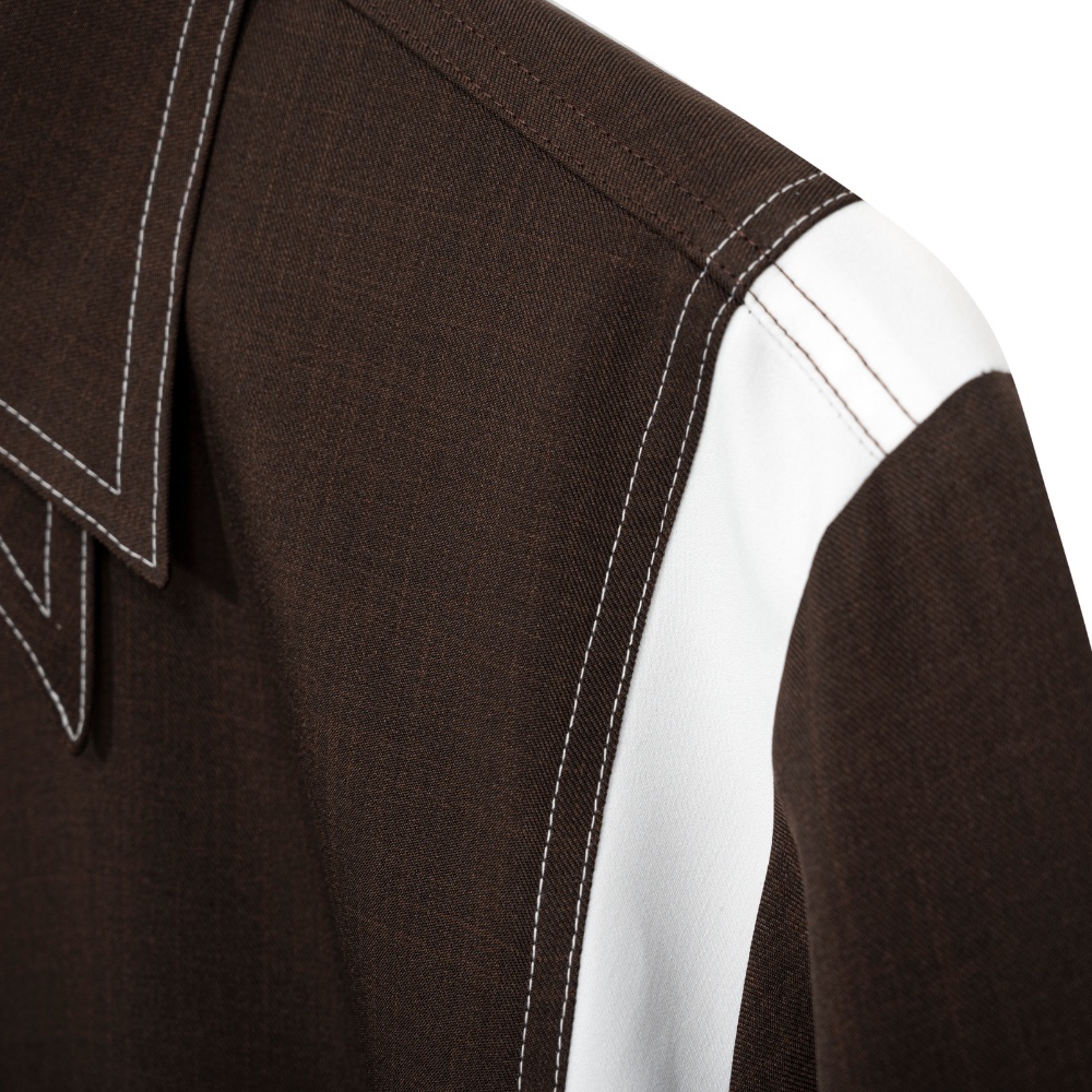 ÁO SƠ MI NAM TAY DÀI HOẠ TIẾT THIẾT KẾ "DEJA VU" SIMPLIFIRE NÂU/ ĐEN