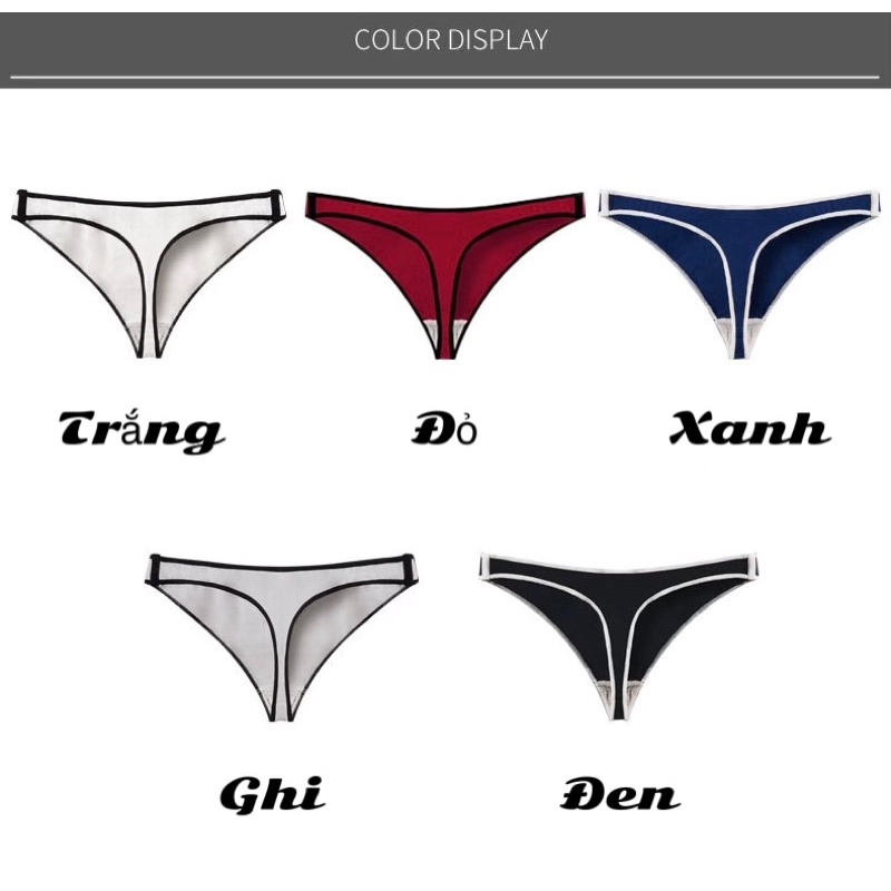 Quần Lọt Khe Nữ ❤️FREESHIP❤️ Quần Lót Lọt Khe Sexy Cotton Lọt Khe phối viền cá tính gợi cảm 232