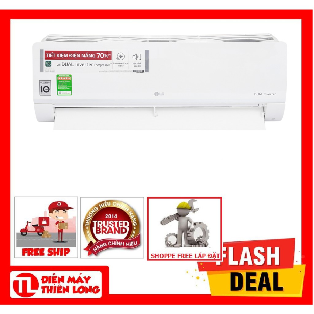 MIỄN PHÍ CÔNG LẮP ĐẶT - Máy lạnh LG Inverter 2 HP V18ENF1 (shop chỉ bán hàng trong tp hồ chí minh)