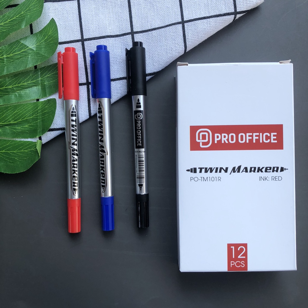 Bút dạ kính, lông dầu viết đĩa CD hai đầu đánh dấu   Pro Office - vpp Diệp Lạc