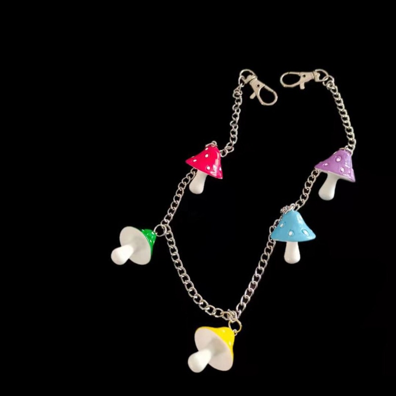 Youyo Dây Móc Khóa Bằng Hợp Kim Hình Cây Nấm Phong Cách Hip Hop Punk Cho Xe Đạp / Xe Máy