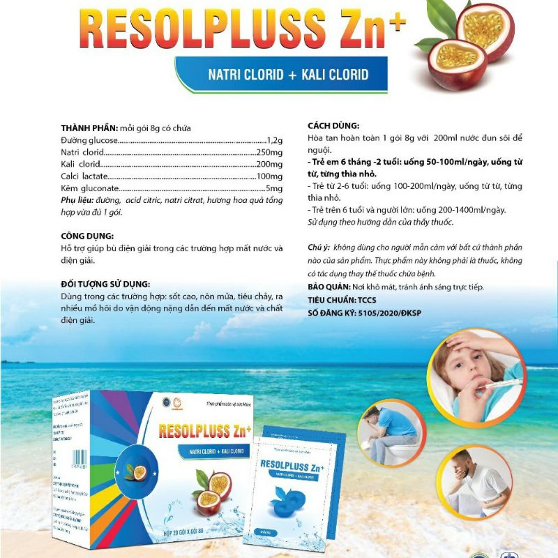 Bù khoáng và điện giải RESOLPLUSS Oresol bổ sung Kẽm