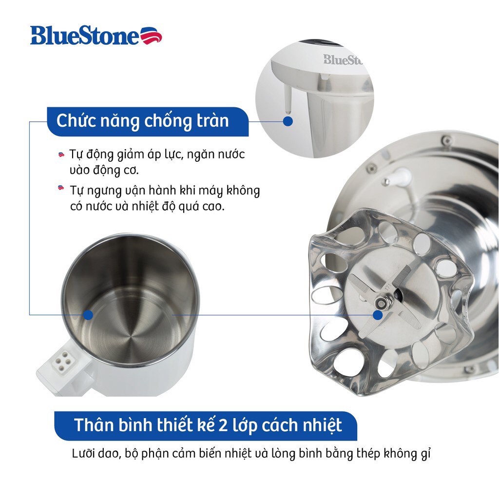 Máy làm sữa hạt đa năng BlueStone SMB-7330 / SMB-7329 - Lõi thép không gỉ 304 - Bảo hành chính hãng 2 năm