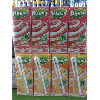 Sữa dâu YOmost vị cam,dâu com bô 4 locsx4 hộp-170ml-104k