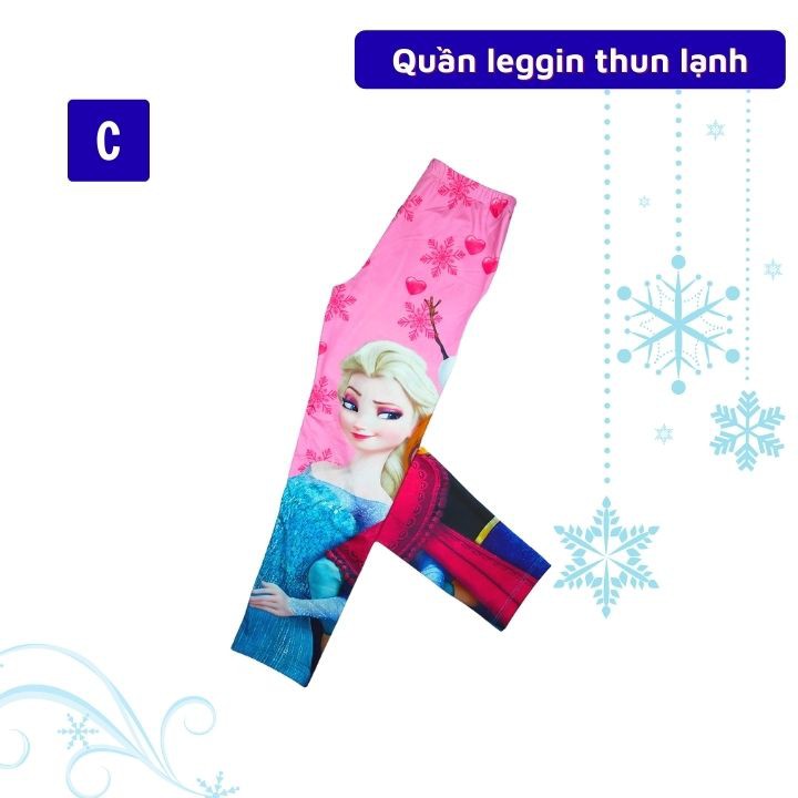 Quần leggin bé gái đẹp hình Elsa từ 23-45kg - quần legging -thun lạnh - Tomchuakids