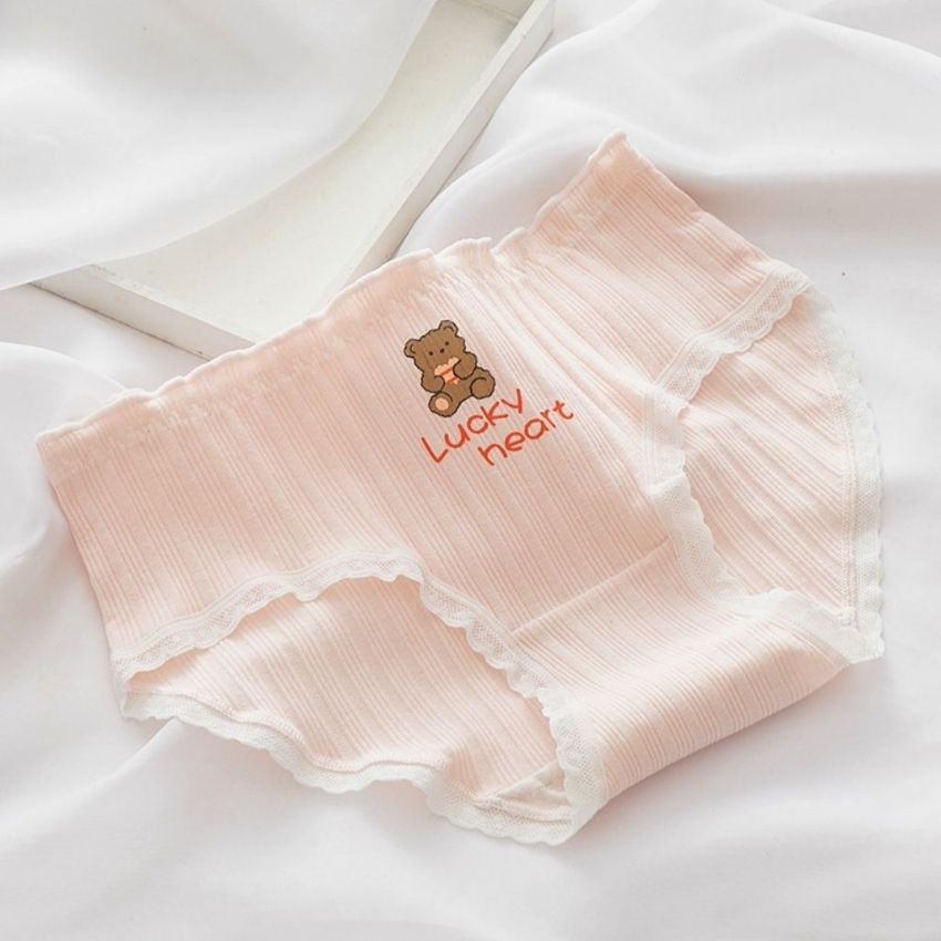 Quần lót nữ Cotton Viền ren Cao Cấp, Quần chip nữ in họa tiết dễ thương đáy quần may chắc chắn khán khuẩn L2899