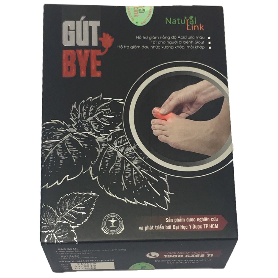 GÚT BYE - Hạ Acid Uric, Hỗ Trợ Giảm Triệu Chứng Gout