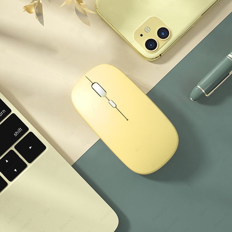 Chuột Không Dây Bluetooth 2.4Ghz Siêu Mỏng CuTe Không Tiếng Ồn.Chuột Máy Tính Bluetooth Không Tiếng Ồn