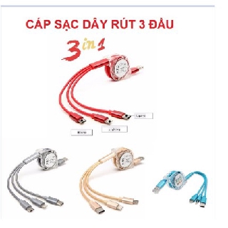 Cáp sạc 3 đầu dây rút tiện lợi - spa_c s 3 đầu rút - cáp sạc 3 đầu dây rút tiện lợi - spa_c s 3 đầu