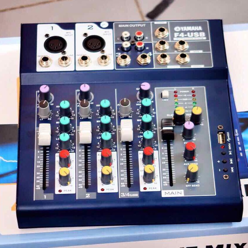 Mixer F4 Yamaha USB Bluetooth ⚡ HÀNG CHÍNH HÃNG⚡ Thu Âm Hát Livestream Karaoke Âm Thanh Sống Động (Tặng rắc 6,5)