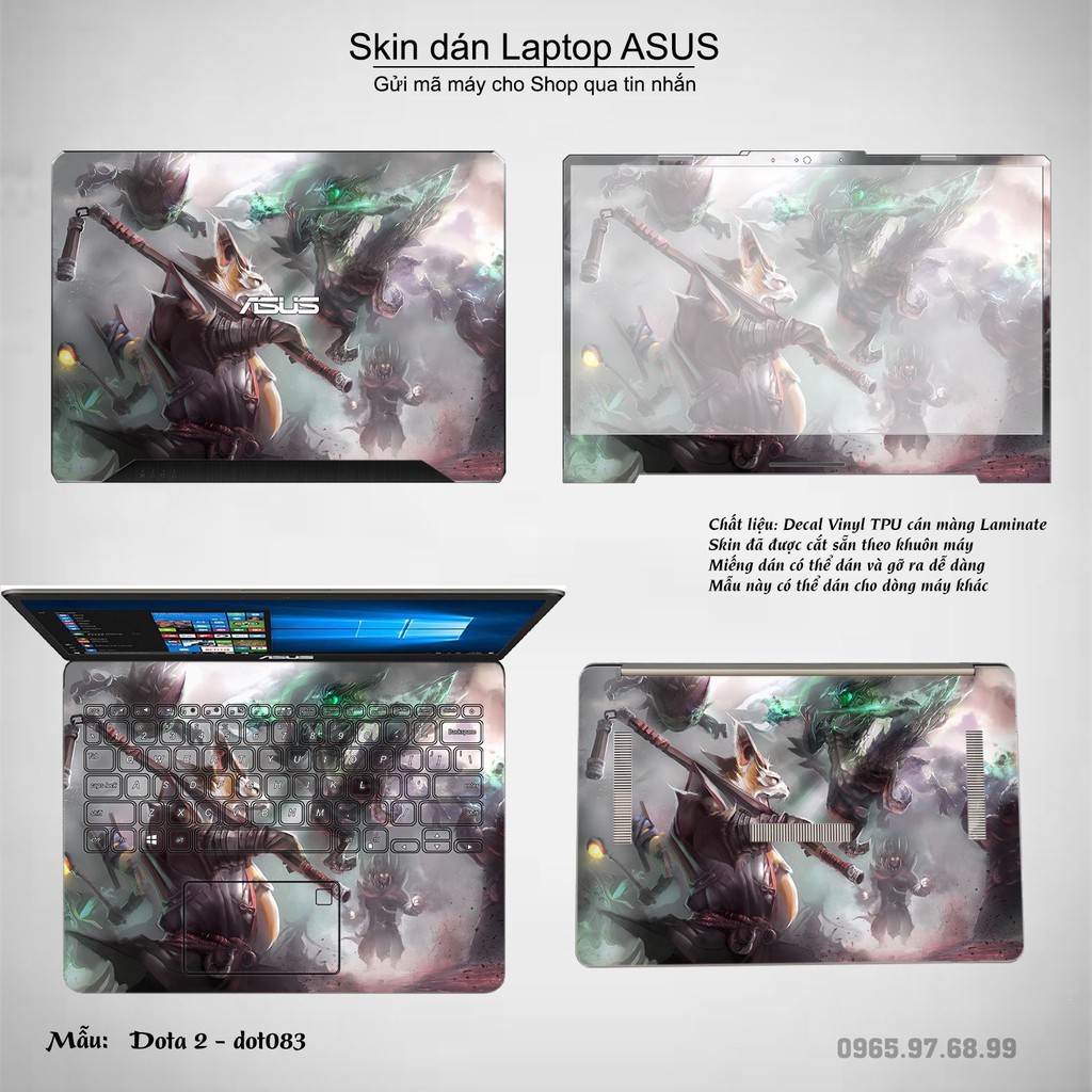 Skin dán Laptop Asus in hình Dota 2 nhiều mẫu 14 (inbox mã máy cho Shop)