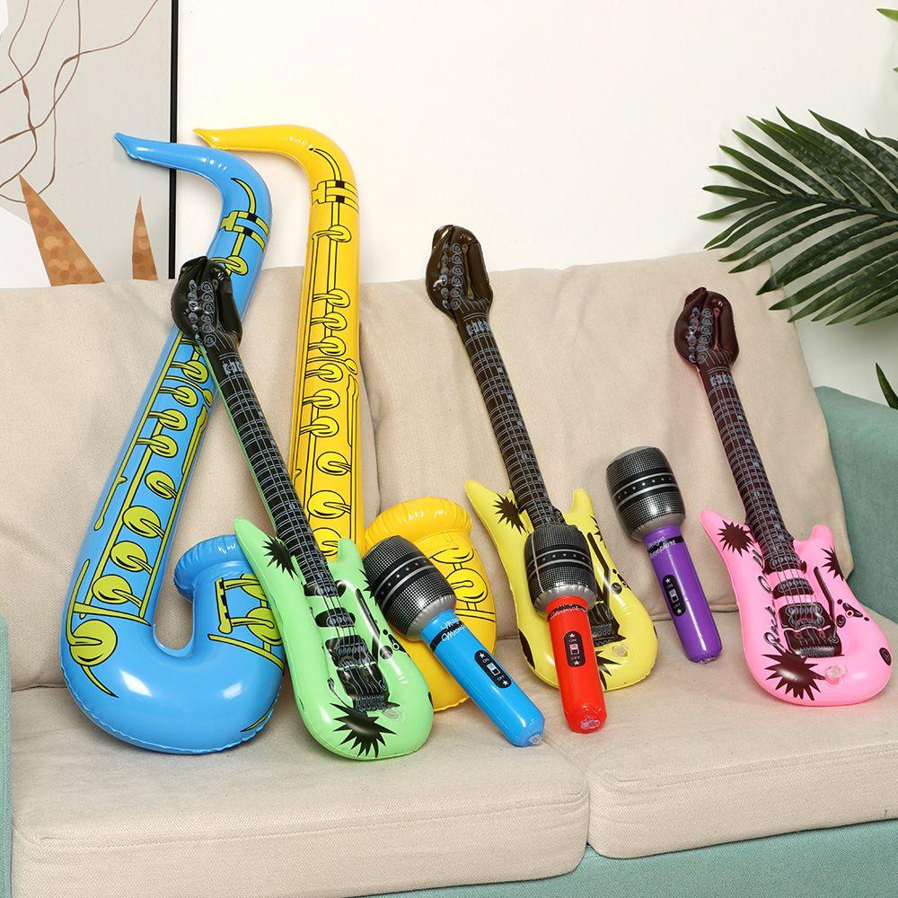 Bộ 15 Đồ Chơi Nhạc Cụ Bơm Hơi Gồm 5 Đàn Ghita Và 5 Micro