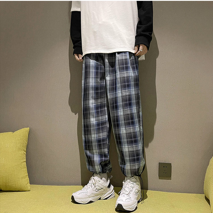 quần ống rộng Lưng Cao Kẻ Sọc Caro 5 Màu Lựa Chọn Cho Nữ