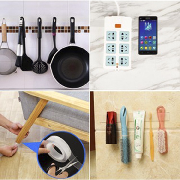 300 cm - BĂNG KEO 2 MẶT TRONG SUỐT ĐA NĂNG SIÊU DÍNH TRÊN MỌI BỀ MẶT CỰC CHẮN CHẮN - CHỊU LỰC CHỊU NHIỆT ĐÀN HỒI TỐT