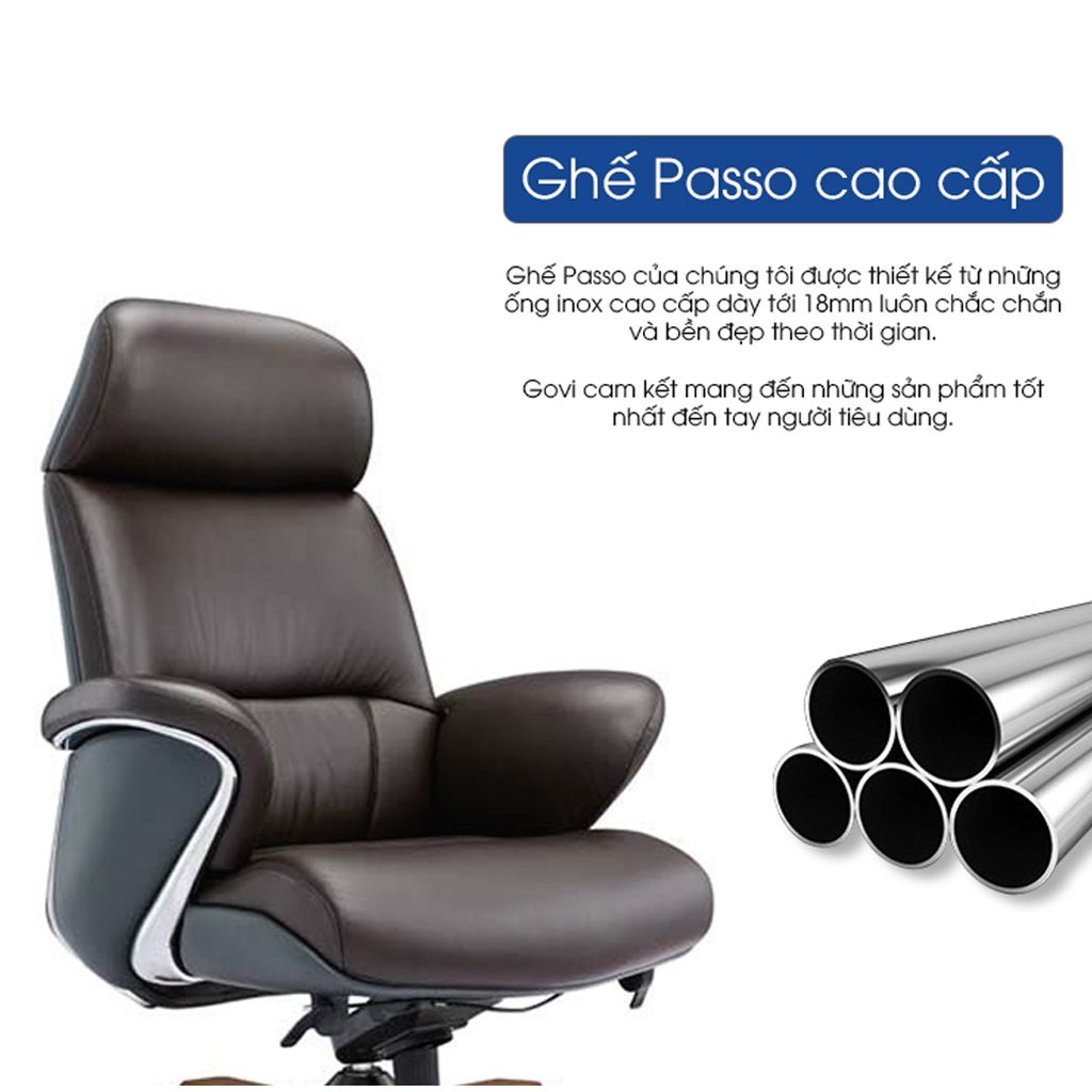 Ghế lãnh đạo GOVI Passo PA-1605A Da bò Italy nhập khẩu