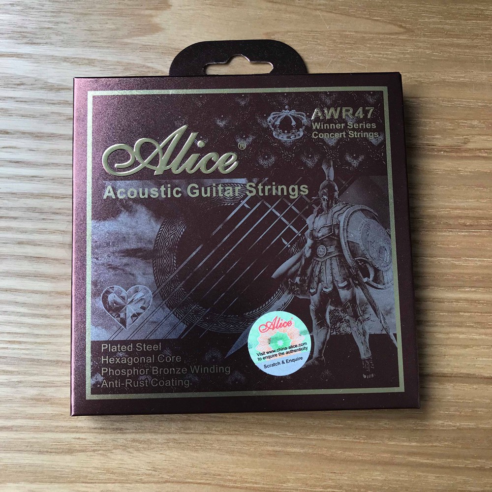 Dây đàn guitar acoustic Alice AWR47 - Bộ 6 dây màu đồng tặng 1 pick
