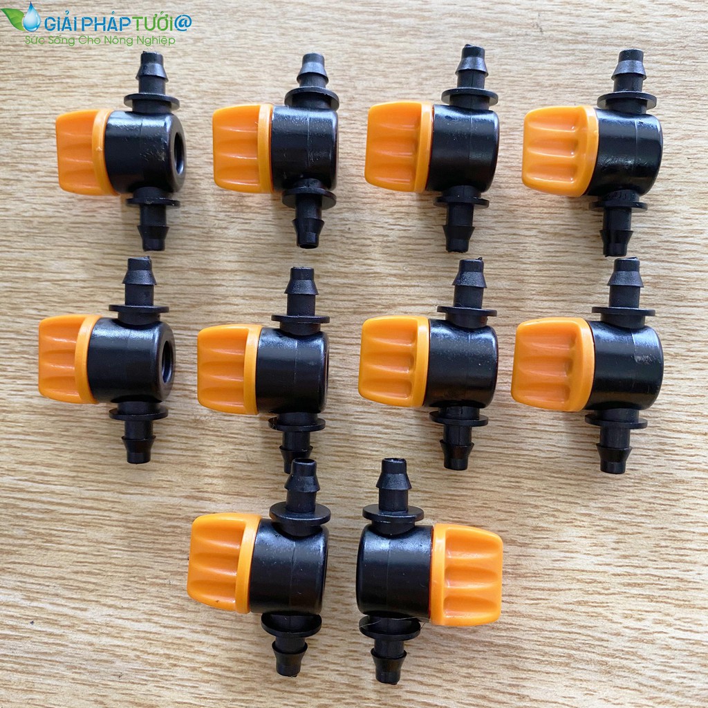 Van khóa ống LDPE 7mm*5mm loại nhập combo 10 cái béc tưới cây giải pháp tưới