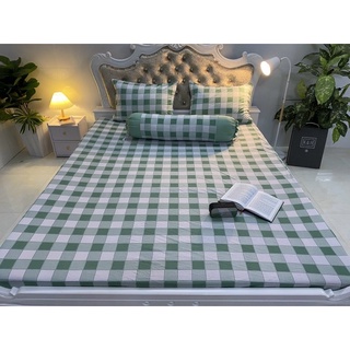 Bộ Drap thun Hàn Quốc 4 món sọc caro