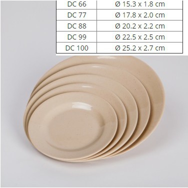 Dĩa Nhựa Melamine Cạn Màu Nâu