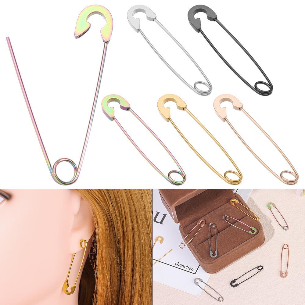 PINEVN Khuyên Tai Hình Cây Ghim Bằng Thép Không Gỉ Sáng Tạo Phong Cách Punk