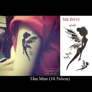 Xăm dán Tattoo thiên thần B416
