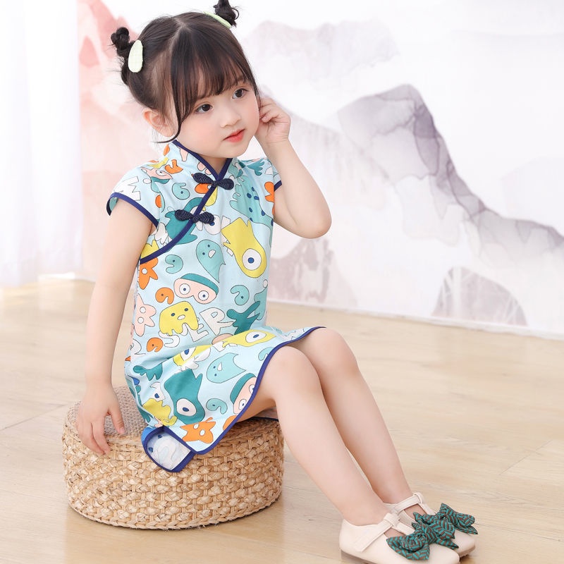 Đầm Công Chúa Kiểu Hán Phục Trung Hoa Thời Trang Xuân Thu Xinh Xắn Cho Bé Gái