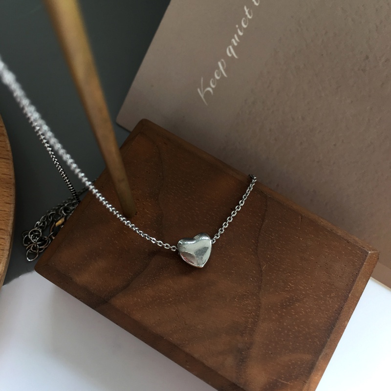 Dây chuyền 191168 bằng kim loại dạng chuỗi xích hình trái tim phong cách hiphop đường phố cho học sinh