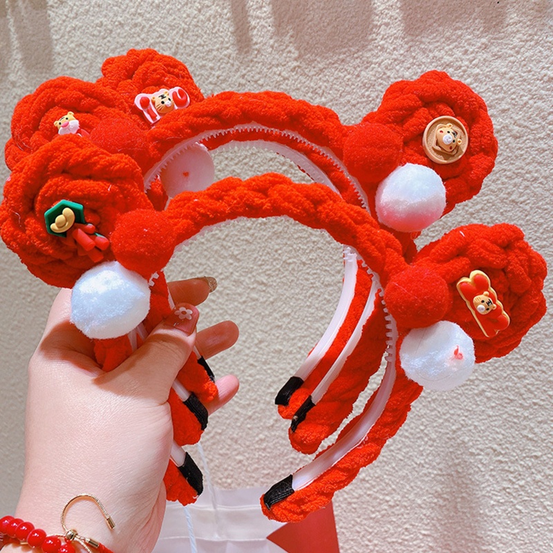 Băng Đô Lông Nhung Dễ Thương Dùng Để Rửa Mặt / Trang Điểm Hóa Trang Năm Mới Cho Bé Gái