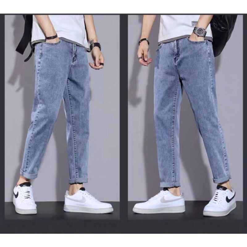 Quần vải jean bò baggy nam quần jean bò baggy nam xanh phong cách Hàn Quốc PD FASHION | BigBuy360 - bigbuy360.vn