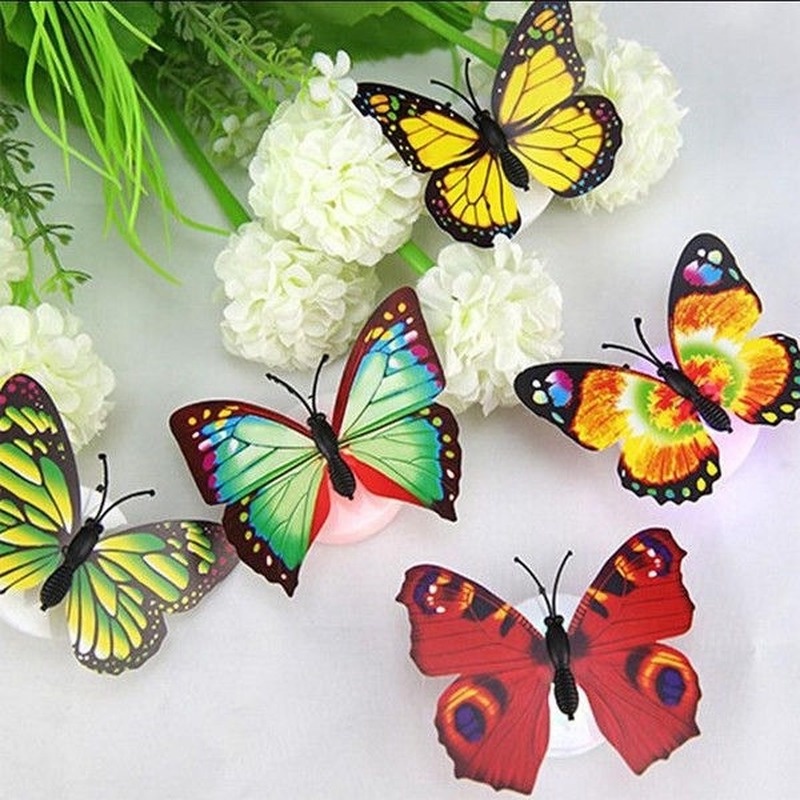 5 Đèn LED Hình Bướm Nhiều Màu Trang Trí Phòng