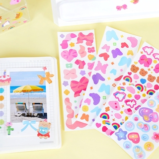 Suuuny 1 Sticker Tấm Hình Dán Bong Bóng Nhiều Màu Trang Trí Nhật Ký