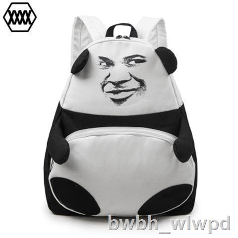 ۞✼✥Fashion Man Bag Cá tính sáng tạo Jin Curator Emoji Backpack Panda Shoulder School Trend Vải học sinh trung