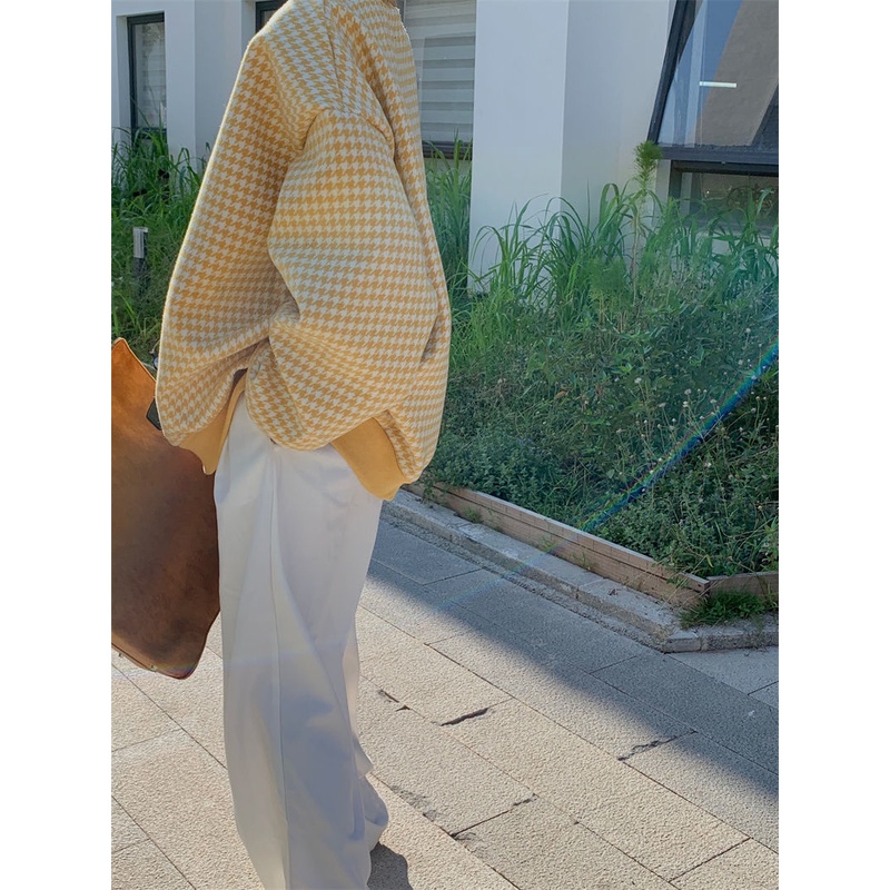 Áo nỉ nữ dài tay cổ tròn thời trang Hàn Quốc