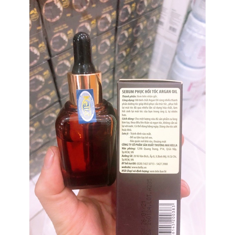 Tinh dầu serum phục hồi tóc Kella Argan Oil Treatment Serum 30ml