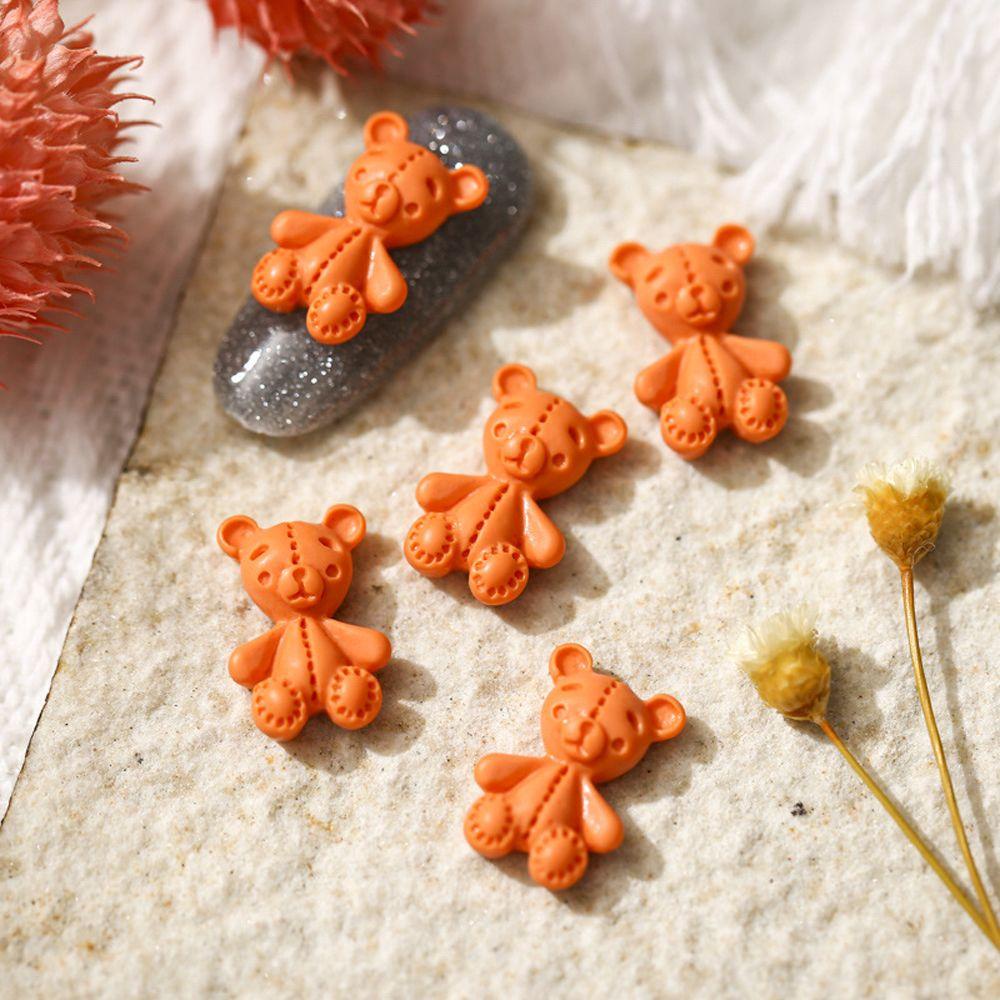 OCEANMAP Hoạt Hình Phụ Kiện Trang Trí Móng Tay 3D Hình Gấu Dễ Thương