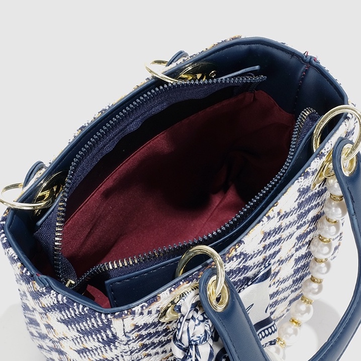 🌸Hàng Order🌸 Túi Xách Nữ CEEKAY Da Thêu Họa Tiết kèm Nơ Khóa Kéo Quai Da Quai Xách Sang Chảnh Nữ Tính 🌸 Hàng Quảng Châu