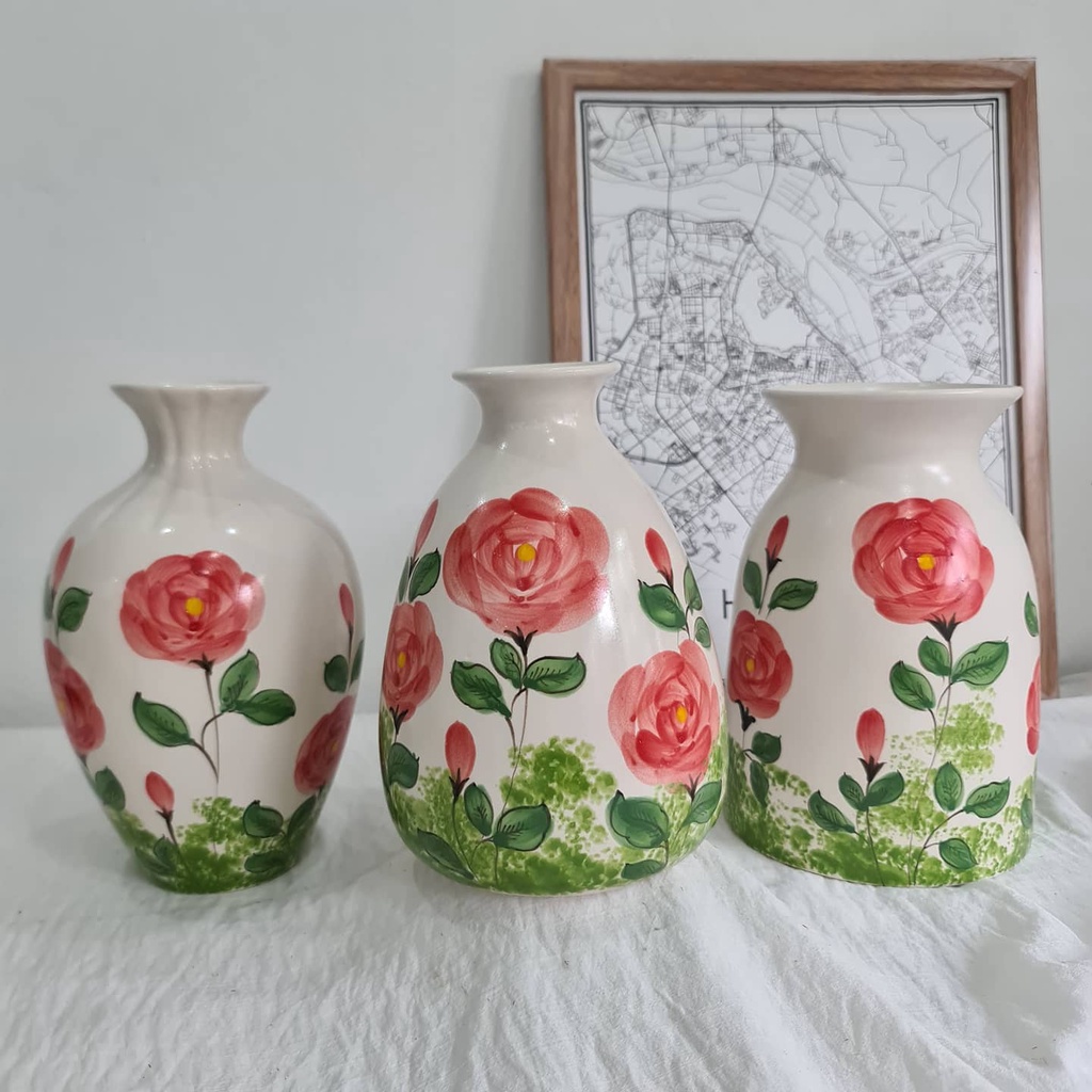 Bình hoa vẽ tay mini  làm bình cắm hoa, decor, quà atwngj ý nghĩa