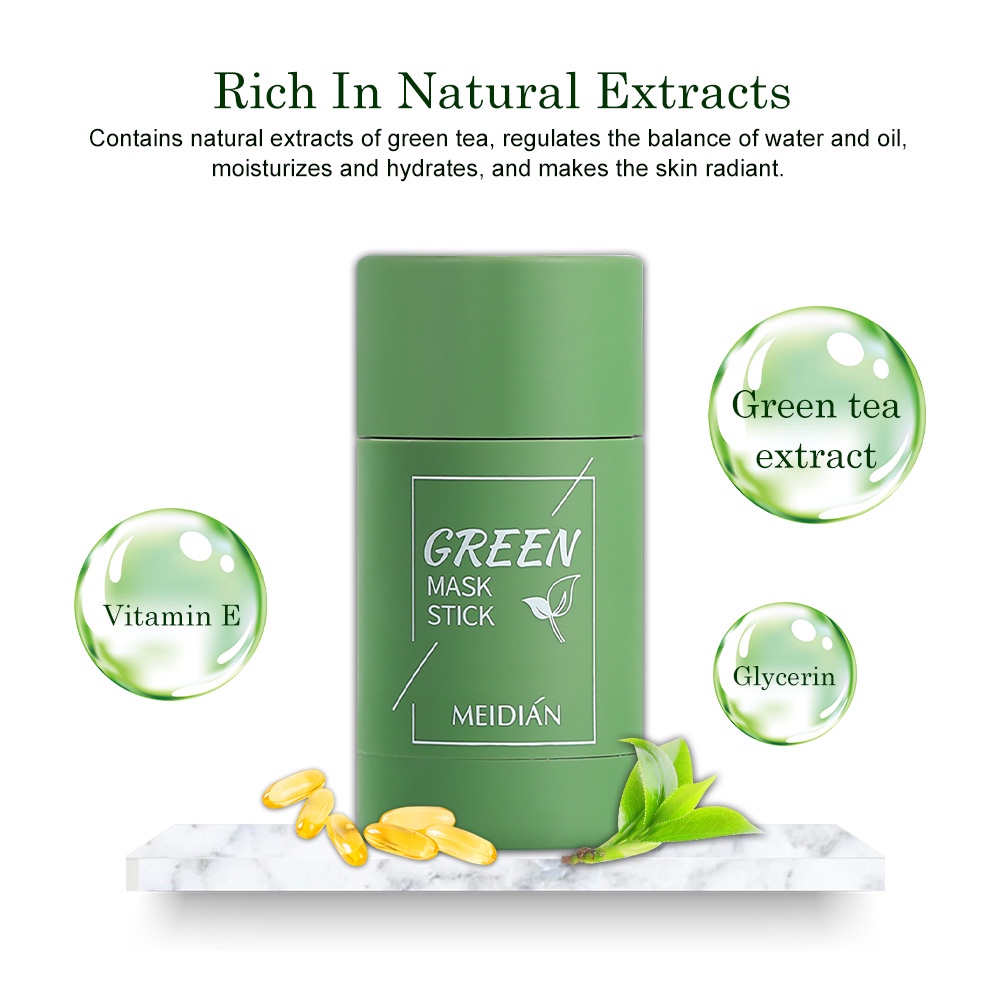 Mặt Nạ Trà Xanh Dạng Thỏi Lột Mụn Đầu Đen Kiềm Dầu Dưỡng Ẩm Làm Sạch Lỗ Chân Lông