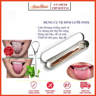 [Hàng Cao cấp kèm hộp] Dụng Cụ Nạo Lưỡi, Cạo Lưỡi, Vệ Sinh Lưỡi Người Lớn Bằng inox cao cấp Thép Không rỉ Dora