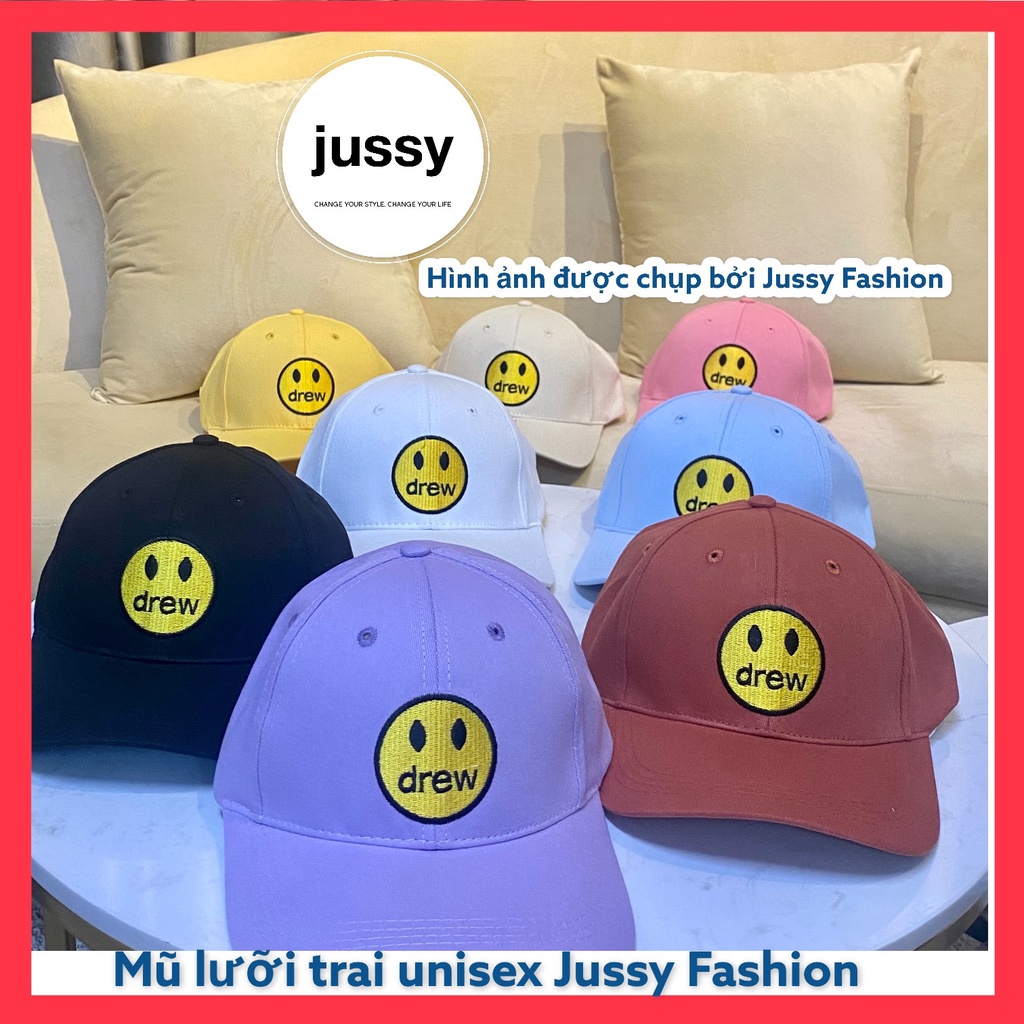 Mũ Lưỡi Trai Icon Mặt Cười Drew Nón Kết Nam Nữ Thời Trang Jussy Nhiều Màu Nổi Bật Phong Cách Nón Lưỡi Trai Form Unisex