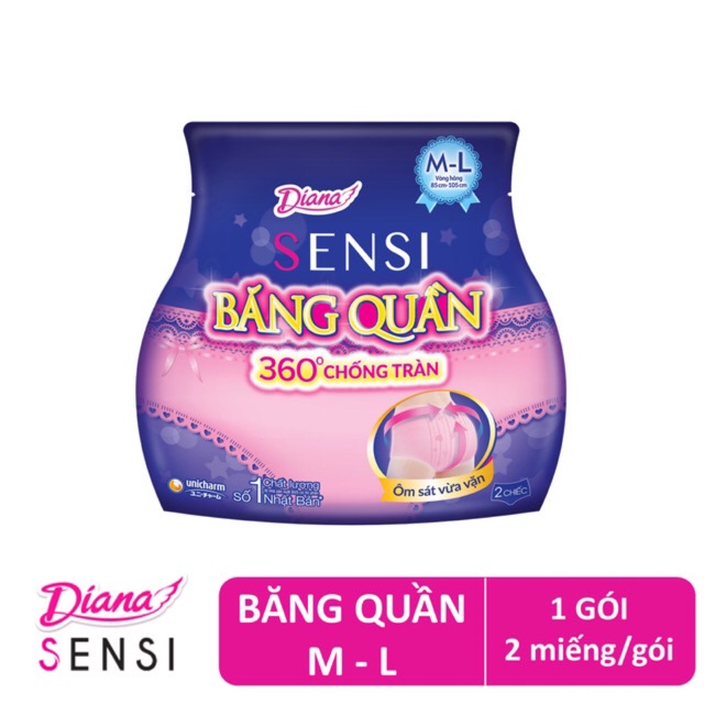 [HOT SALE]Băng vệ sinh Diana Sensi dạng quần size M-L 2 chiếc/1goi