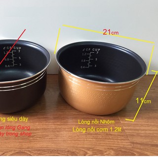 Lòng nồi cơm điện 1.2L - lòng gang men siêu dày 1.2lit