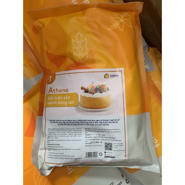 Bột bông lan trộn sẵn Athena 1kg