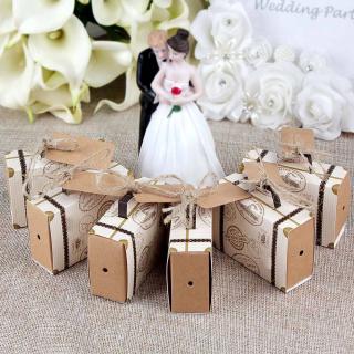 Set 50 hộp giấy Mini hình va li xách tay đựng kẹo làm quà tặng dễ thương