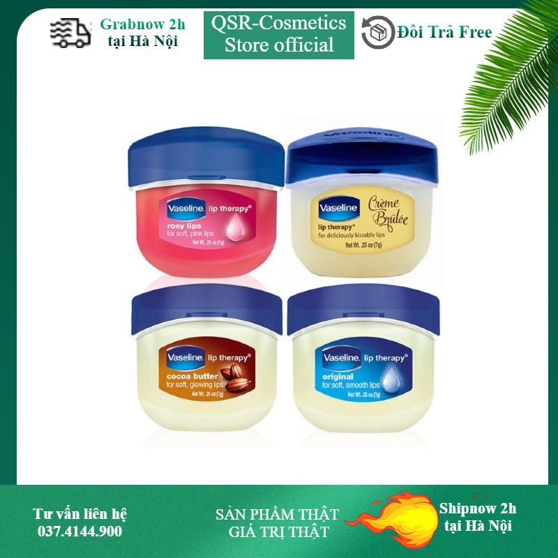 Sáp Dưỡng môi / Kem Dưỡng môi VASELINE dưỡng ẩm giảm thâm 7g dạng hũ Chính hãng Mỹ