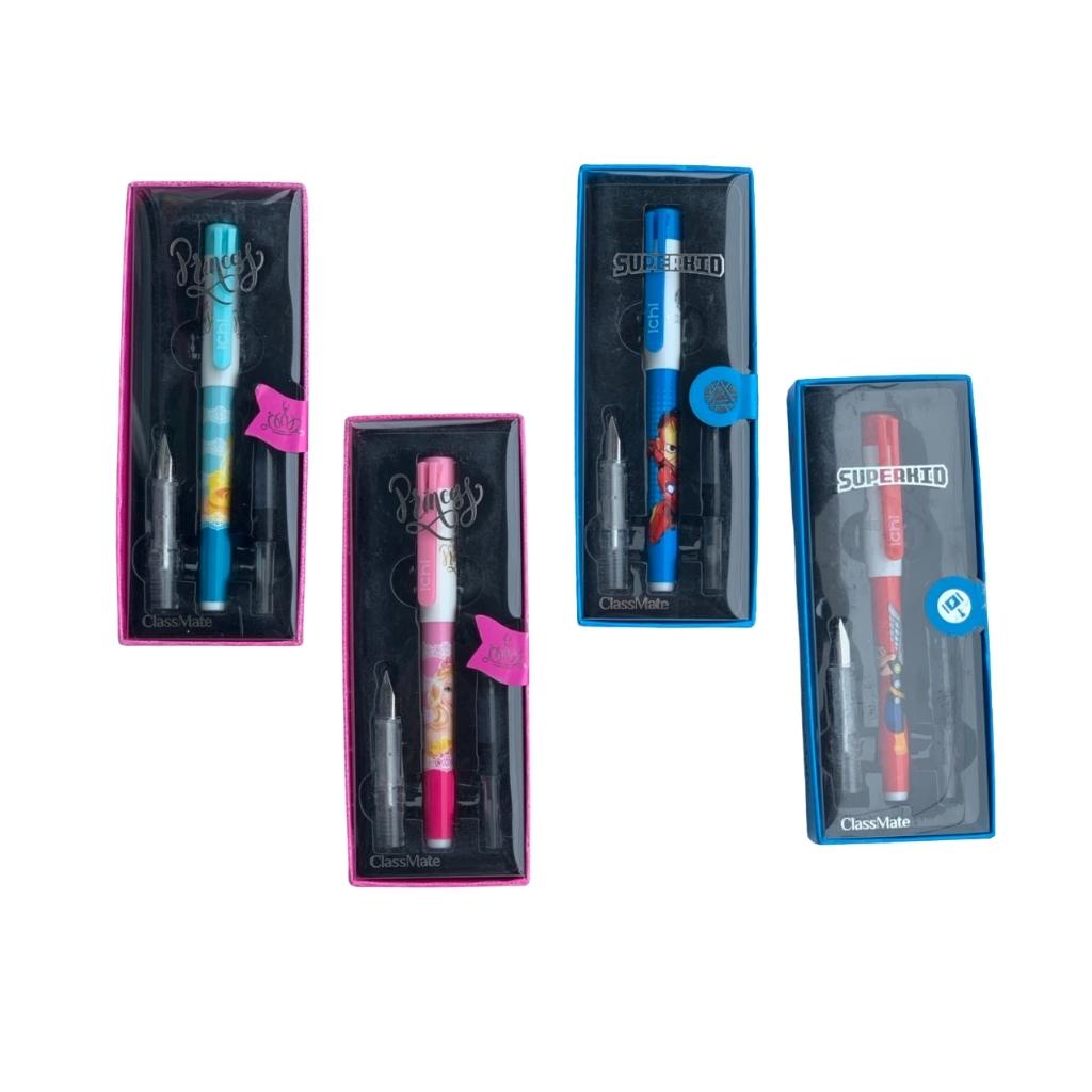 Bút máy Ichi ngòi nét thanh nét đậm Hải Hà classmate hình siêu nhân, công chúa cho bé