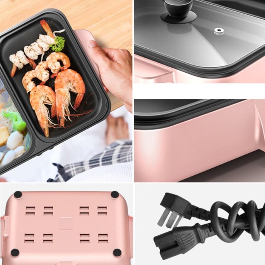 (BinNhimStore) Bếp lẩu-nướng BBQ 2 trong 1 tiện dụng không khói chống dính