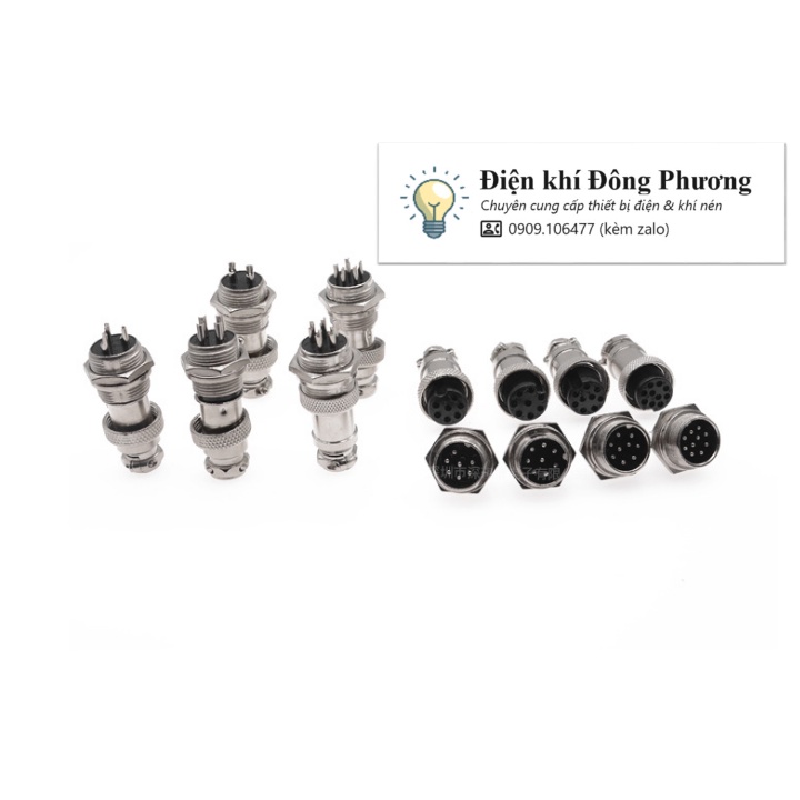 [Đơn tối thiểu 30k] Bộ đầu nối đực cái GX16, Đầu Cắm Đực &amp; Đầu Cắm Cái 2-6 pin.